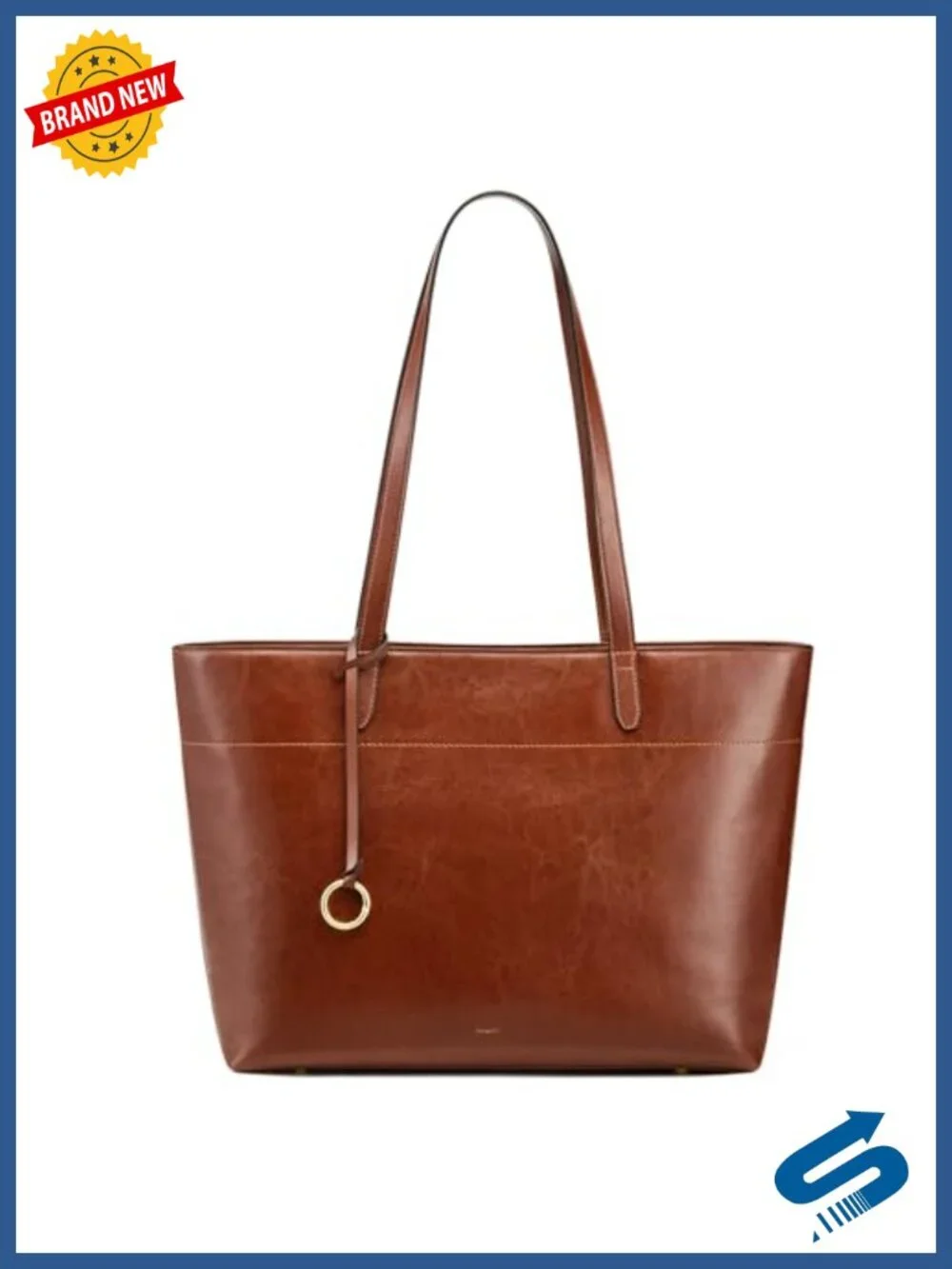Genuine Leather Work Tote for Women Large Spacious with Zip Compartment